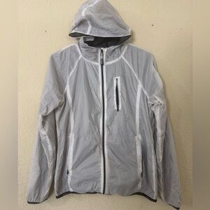 Calvin Klein Light Gray Hooded Windbreaker Jacket